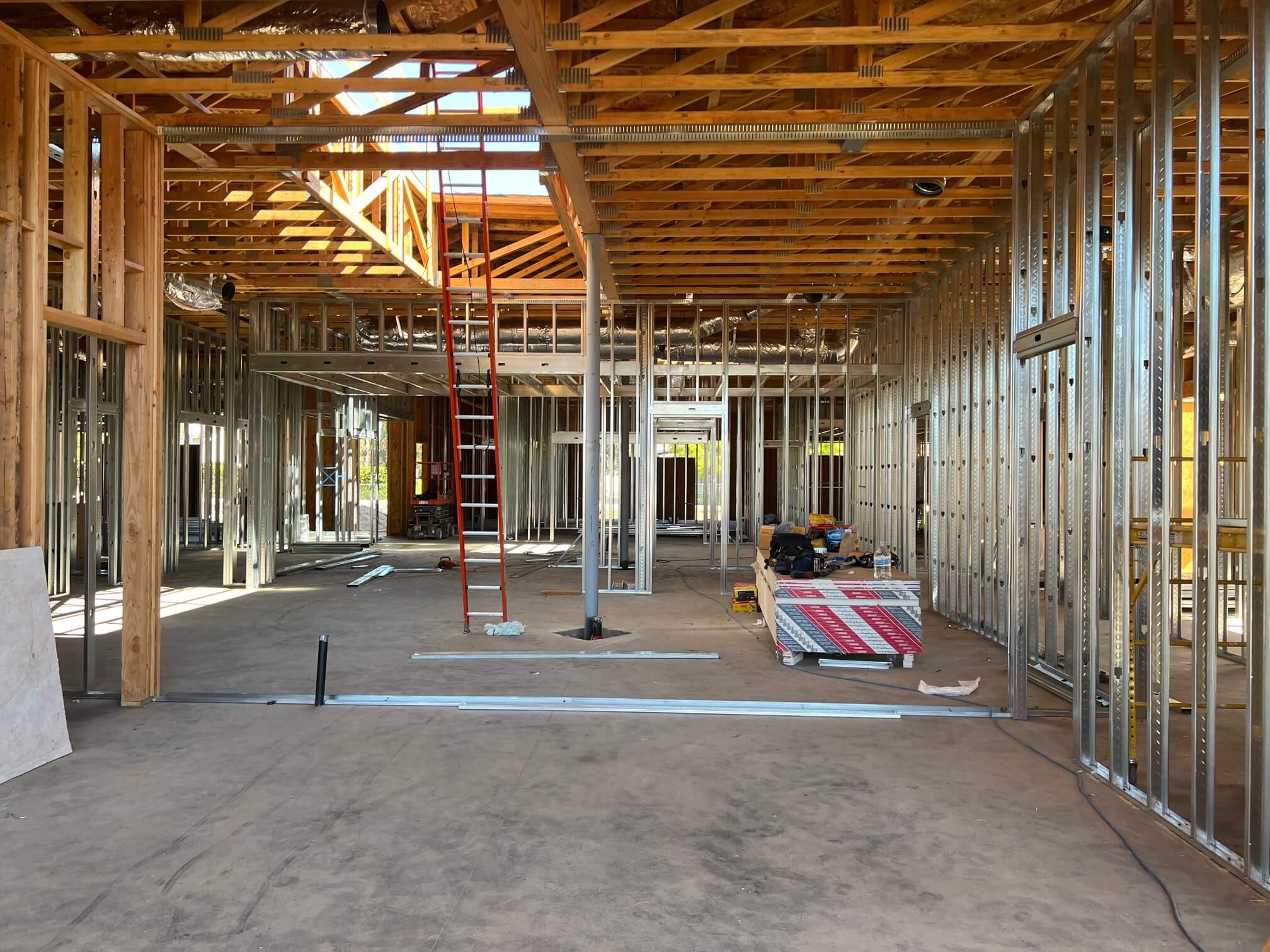 interior of the hospital framing